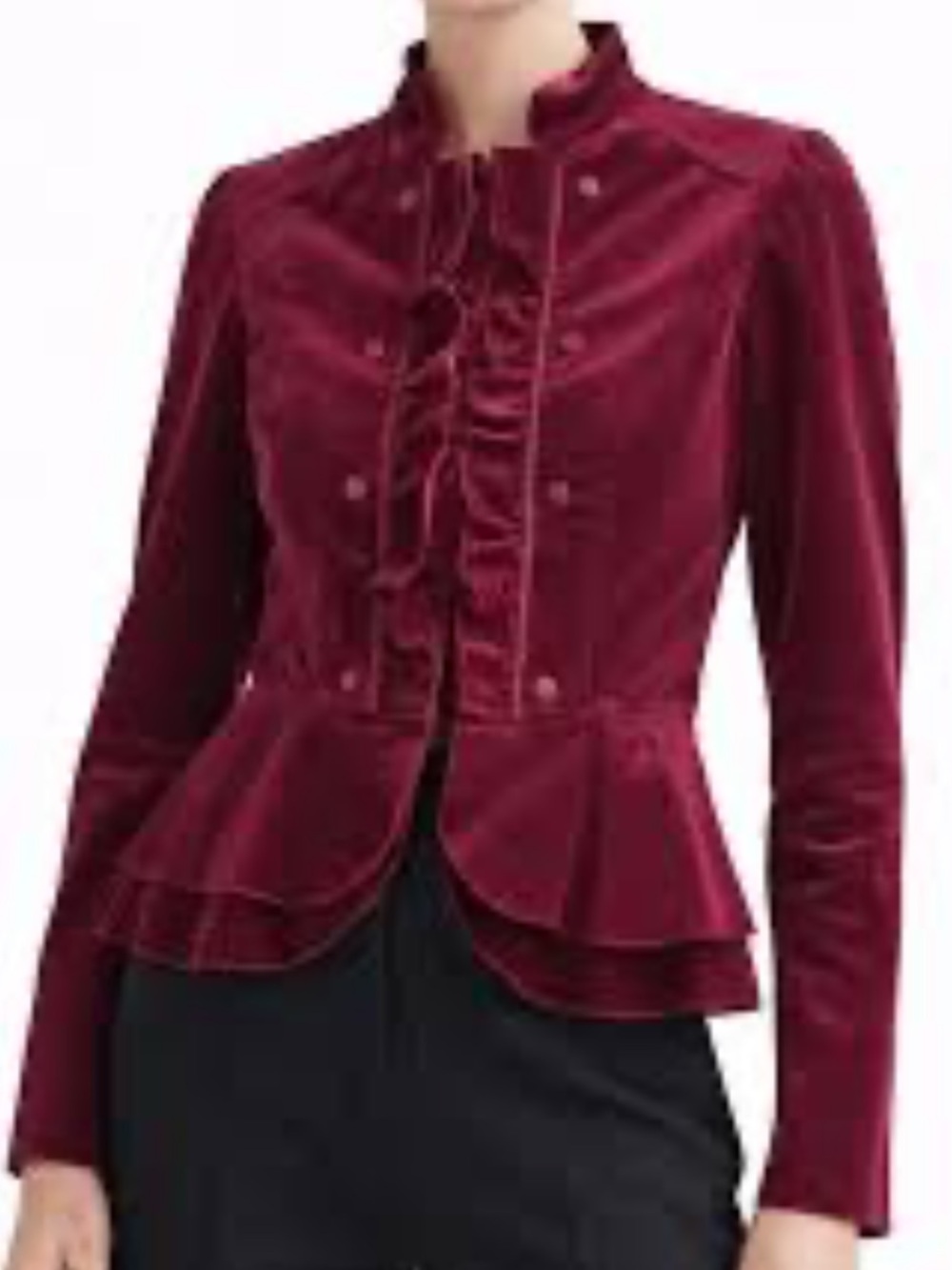 White House Black Market Velvet Peplum Blazer